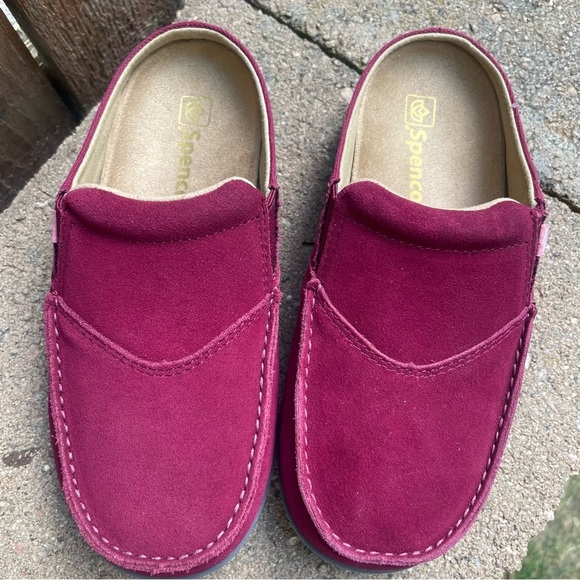 SPENCO Women’s Burgundy Slip-On Clogs Moccasin Loafer Size 5.5 - Picture 3 of 10